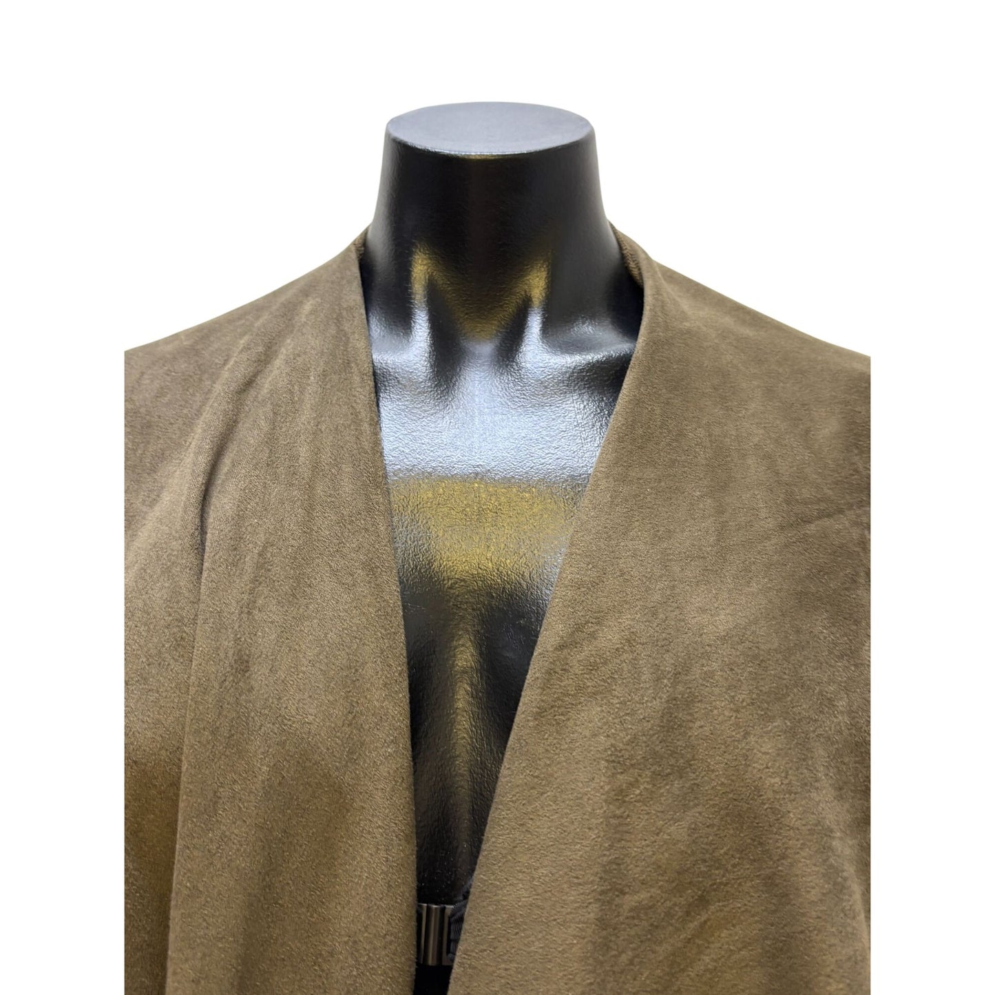 Biya Johnny Was Olive Hooded Embroidered Open-Front Jacket M