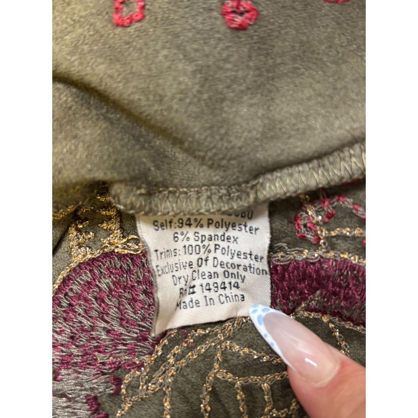 Biya Johnny Was Olive Hooded Embroidered Open-Front Jacket M