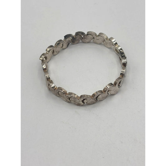Vintage Silver Heart Link Bracelet