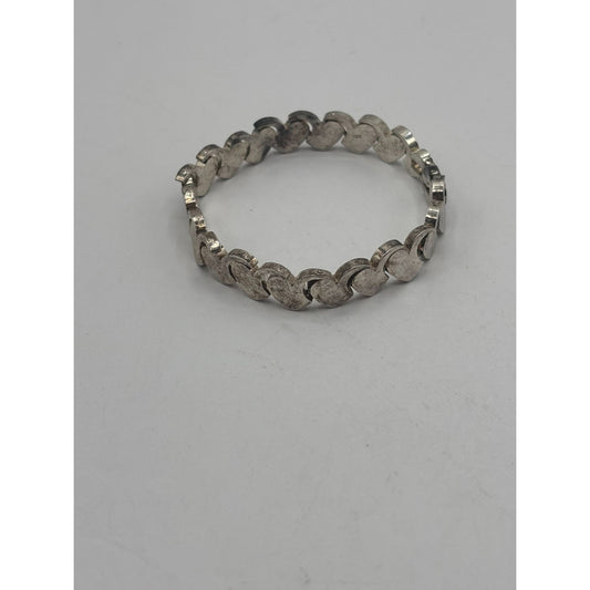 Vintage Silver Heart Link Bracelet