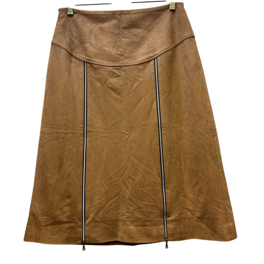 NWT Vivienne Hu Faux Suede A-Line Skirt Brown Size 6