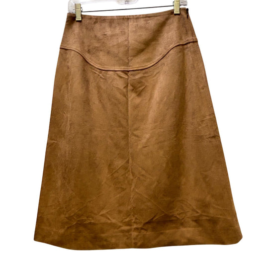NWT Vivienne Hu Faux Suede A-Line Skirt Brown Size 6