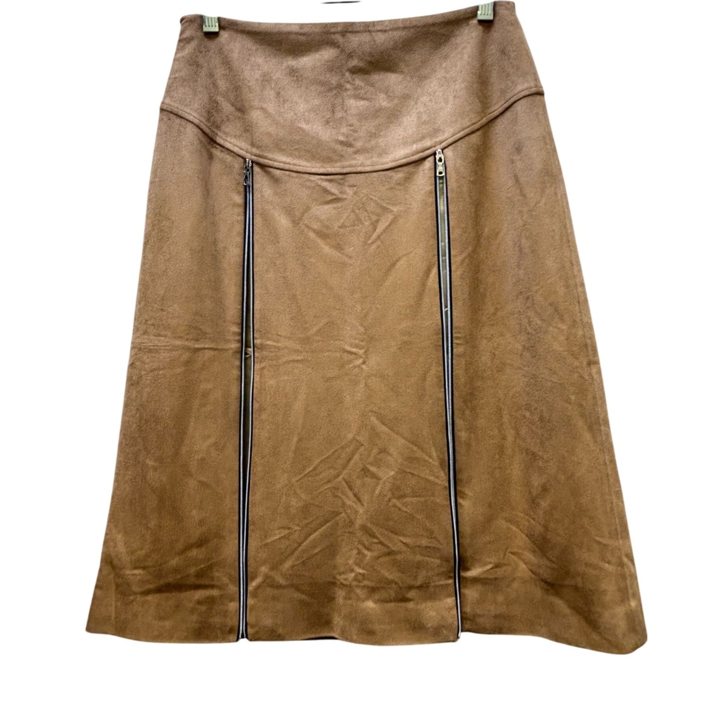 NWT Vivienne Hu Faux Suede A-Line Skirt Brown Size 6