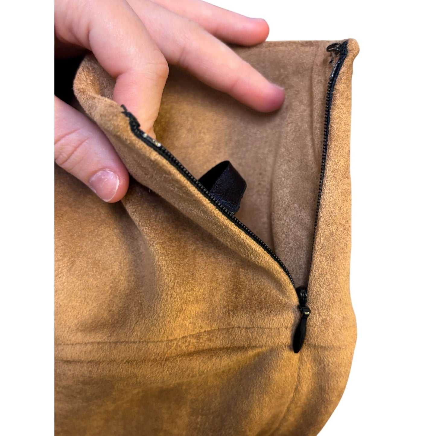 NWT Vivienne Hu Faux Suede A-Line Skirt Brown Size 6