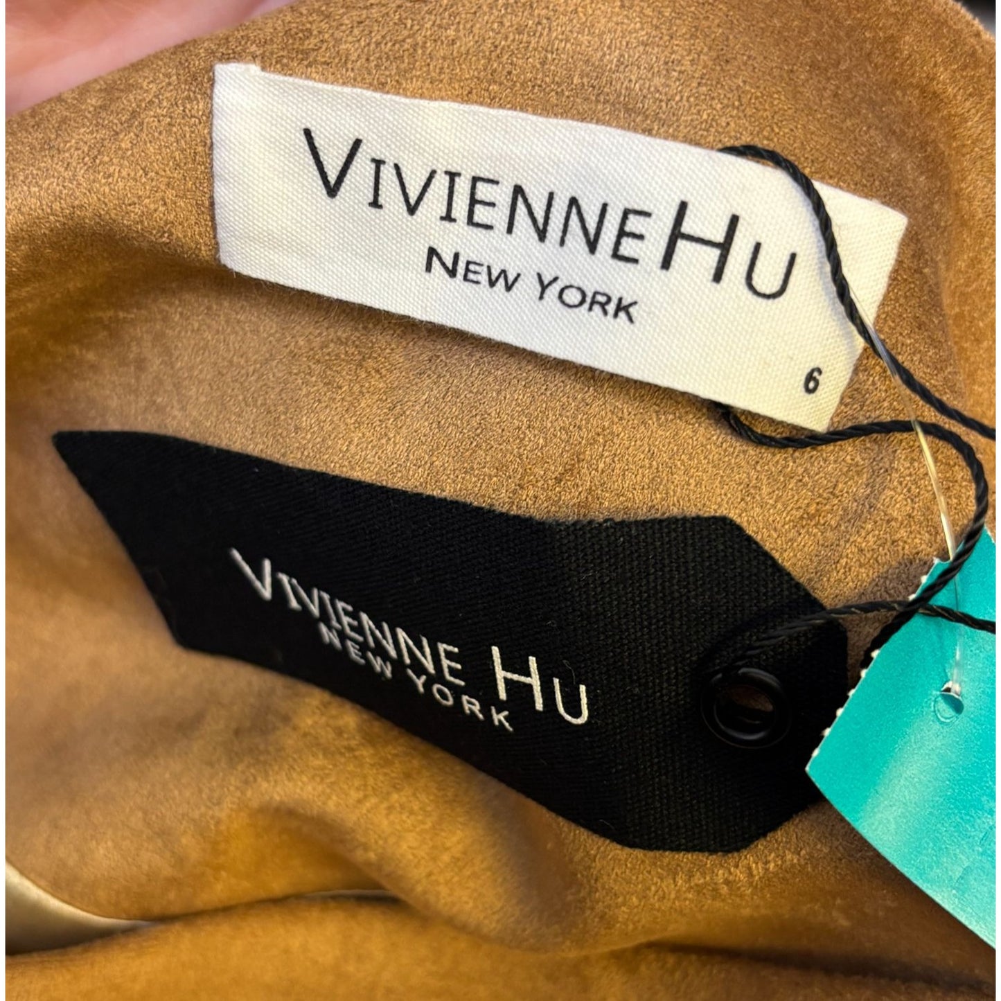 NWT Vivienne Hu Faux Suede A-Line Skirt Brown Size 6