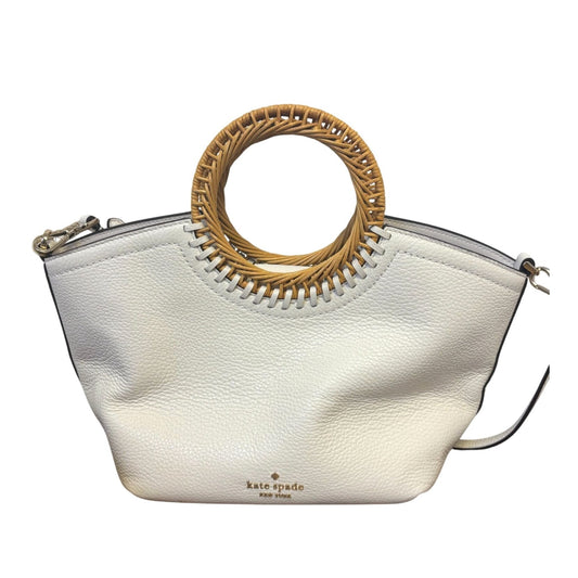 Kate Spade Rattan Handle White Leather Handbag