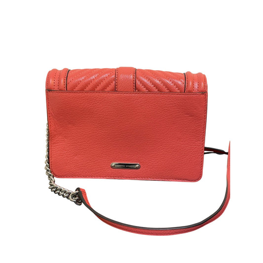 Rebecca Minkoff Quilted Leather Crossbody Bag Shrimp Pink Adjustable Strap