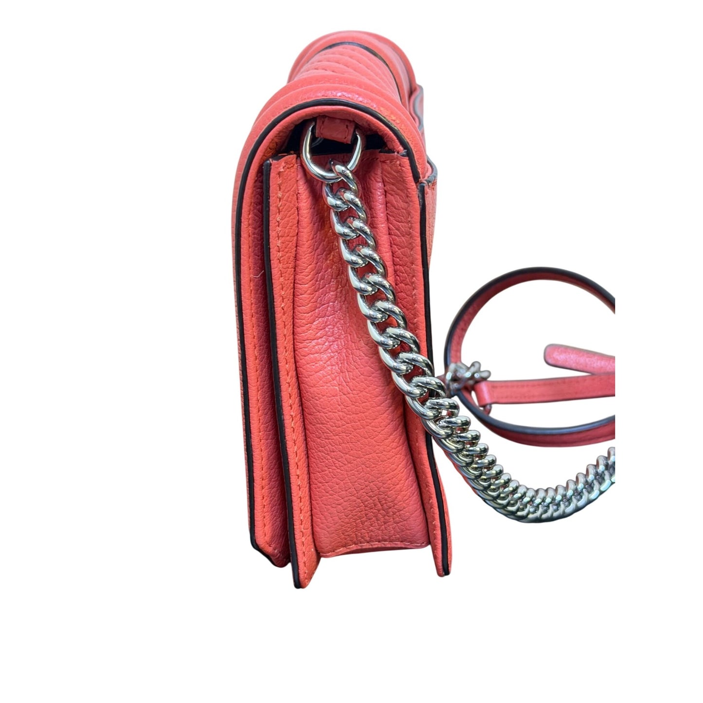 Rebecca Minkoff Quilted Leather Crossbody Bag Shrimp Pink Adjustable Strap