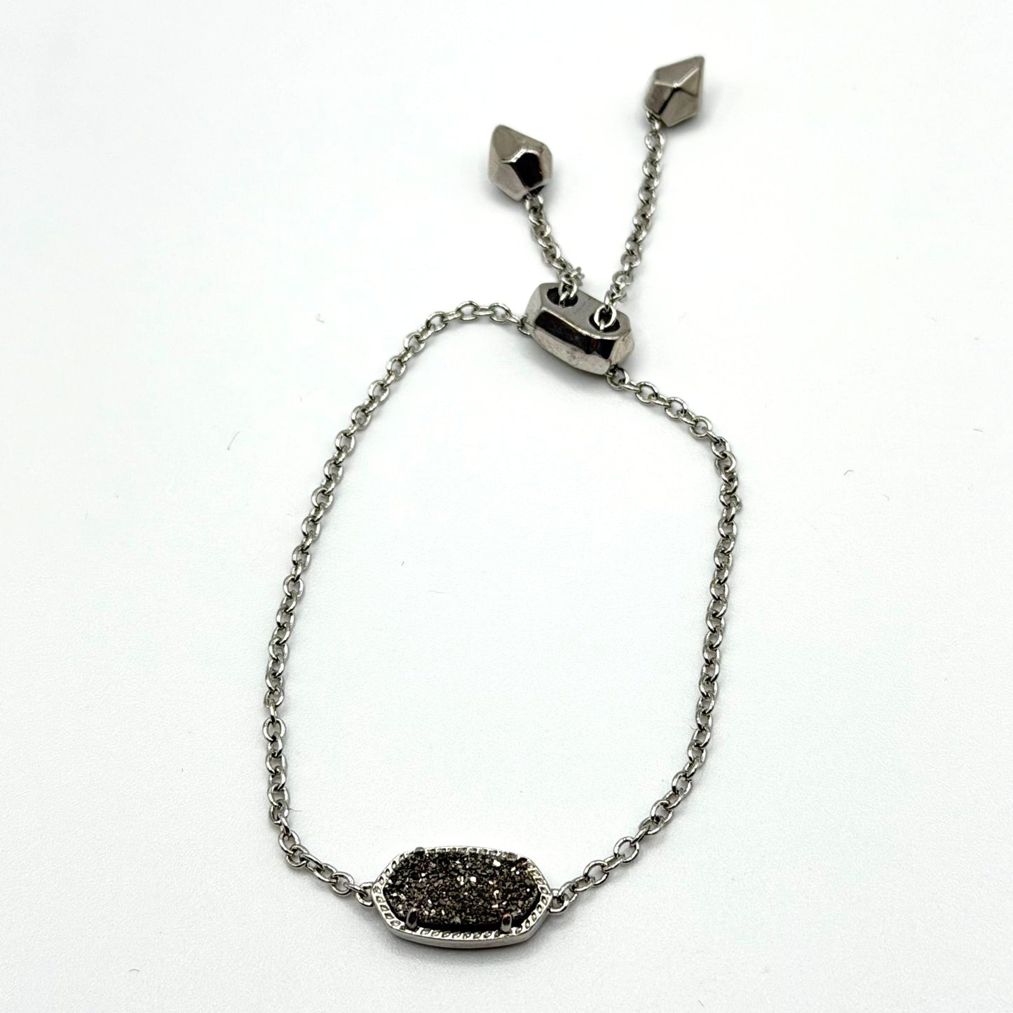 Kendra Scott Elegant Druzy Adjustable Silver Chain Bracelet