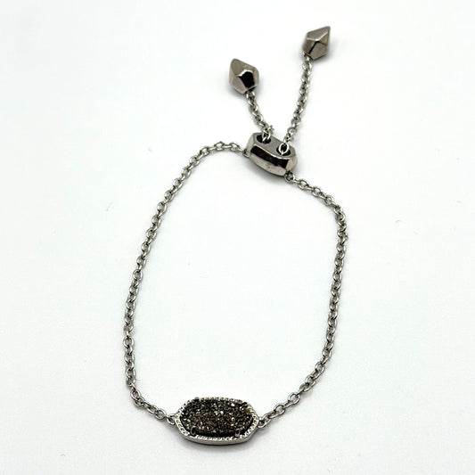 Kendra Scott Elegant Druzy Adjustable Silver Chain Bracelet