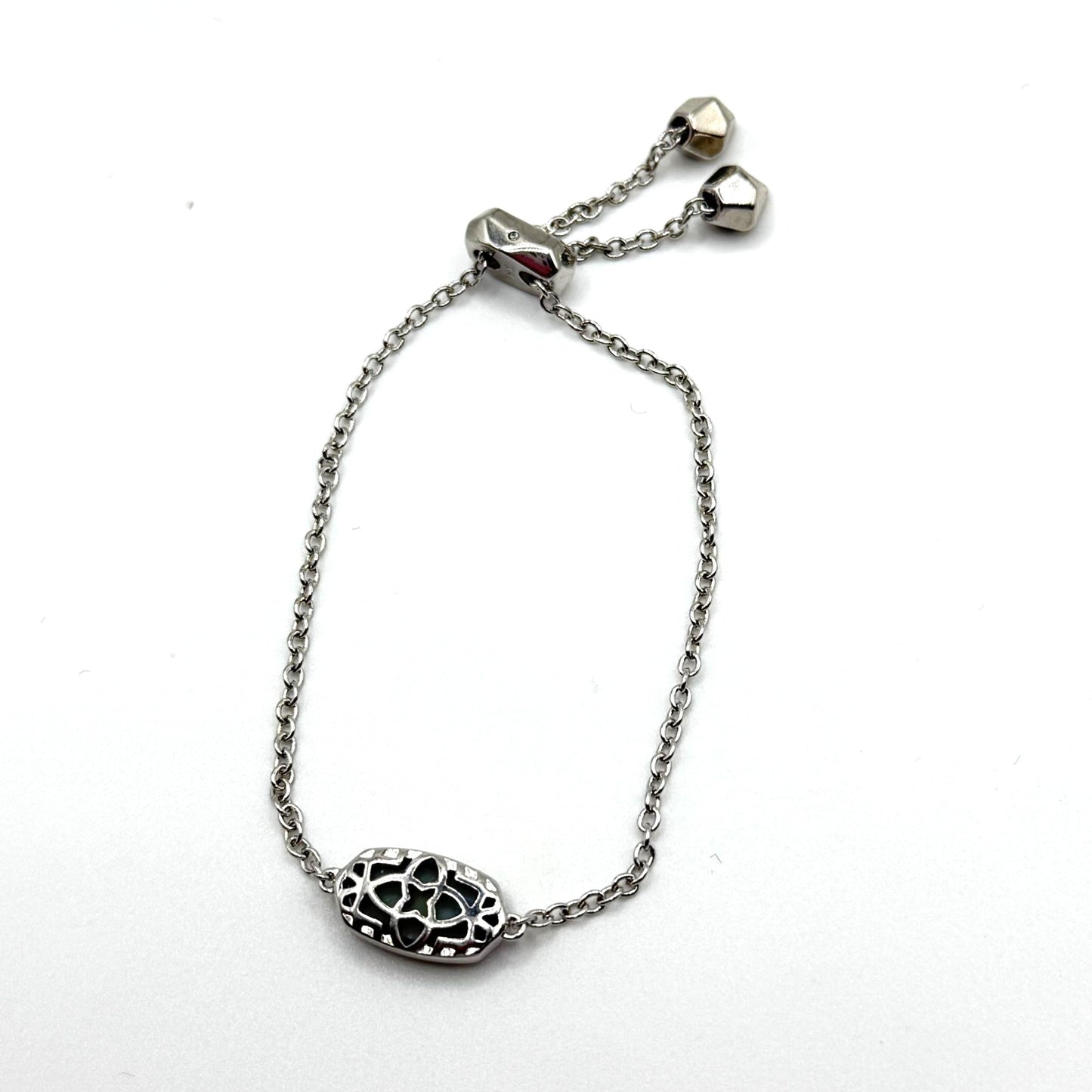 Kendra Scott Elegant Druzy Adjustable Silver Chain Bracelet