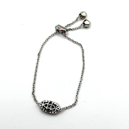 Kendra Scott Elegant Druzy Adjustable Silver Chain Bracelet