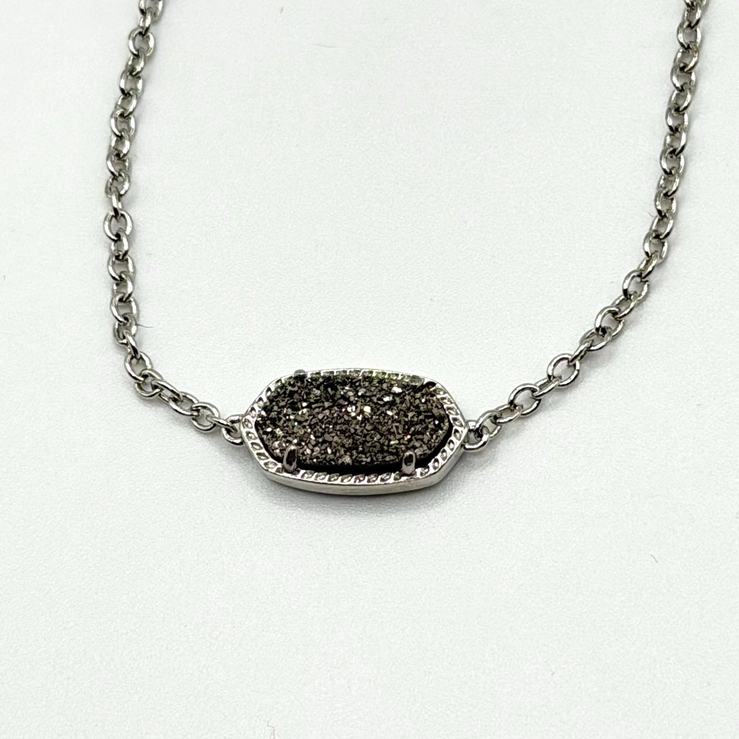 Kendra Scott Elegant Druzy Adjustable Silver Chain Bracelet