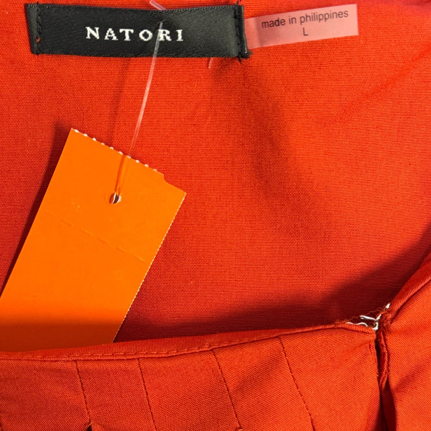 Natori Orange Puffy Blouse L