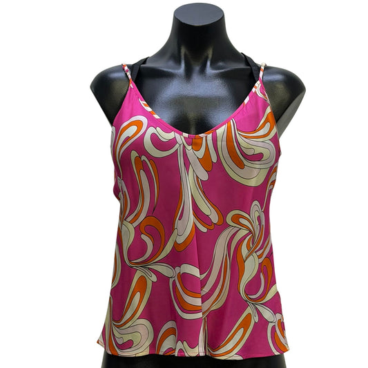 L'agence Pink Multi Swirl Print Sleeveless Blouse XS