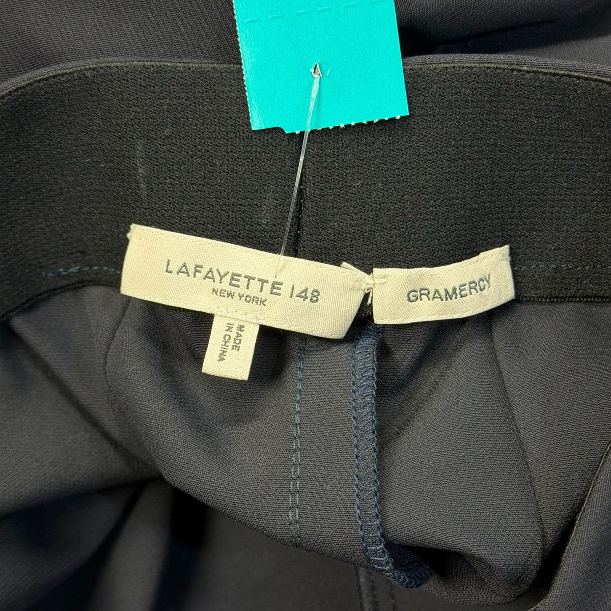 Lafayette 148 Gramercy Navy Slim Fit Pants M