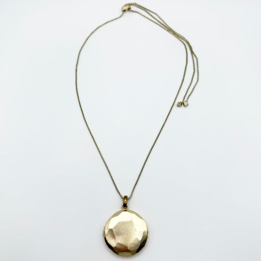Kendra Scott Gold-Tone Locket Necklace With Adjustable Chain Circular Pendant