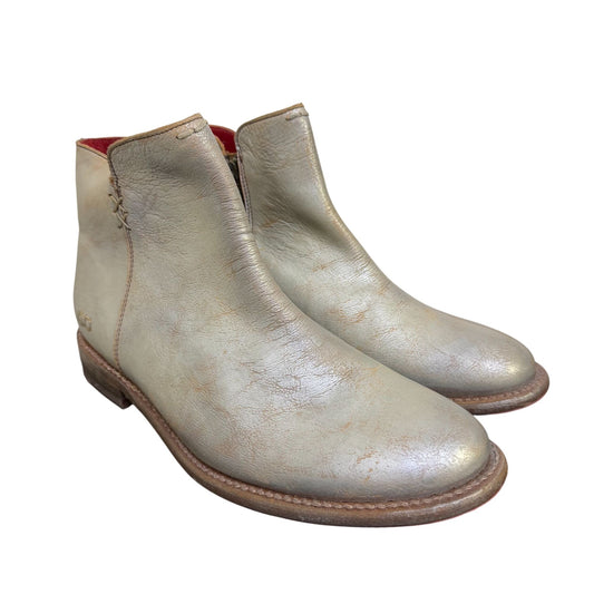 Bed Stu Distressed Ankle Boots Silver Leather Size 10
