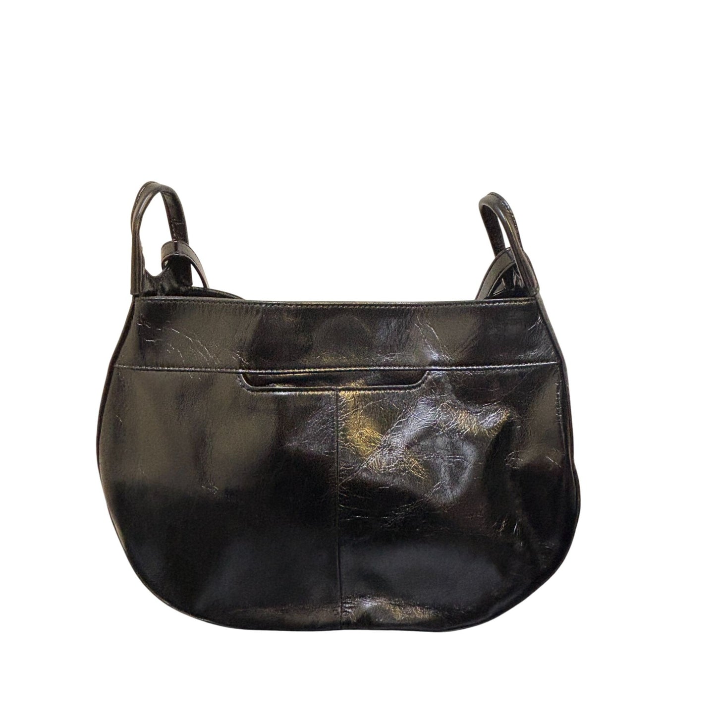 Black Leather Hobo Shoulder Bag