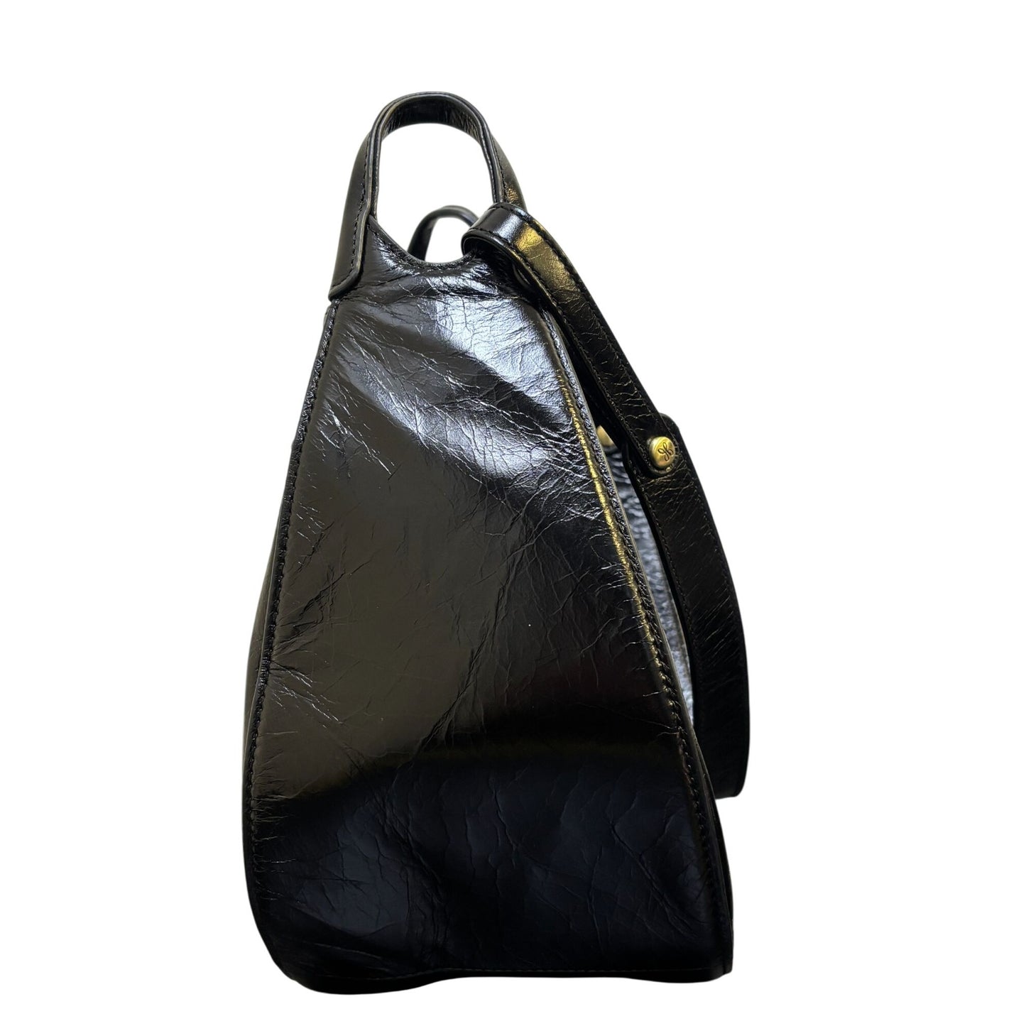 Black Leather Hobo Shoulder Bag