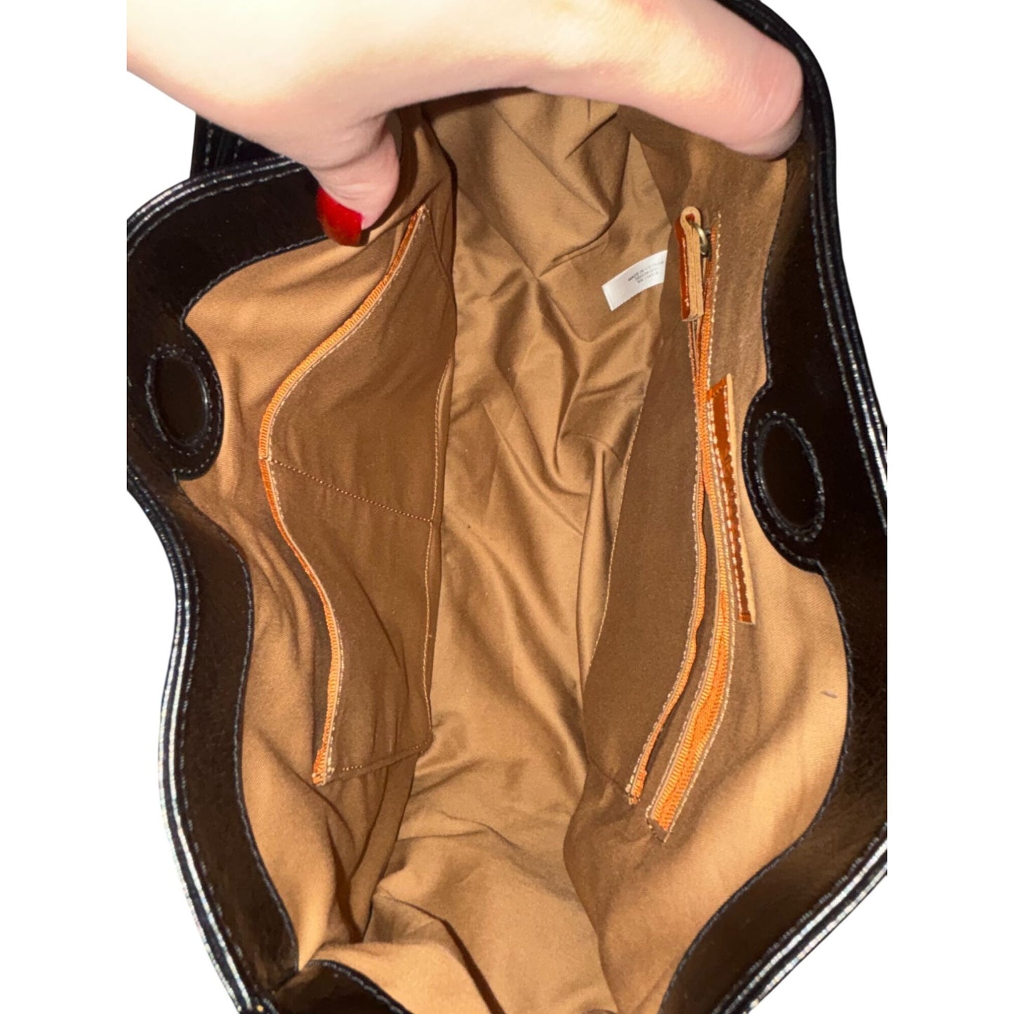 Black Leather Hobo Shoulder Bag