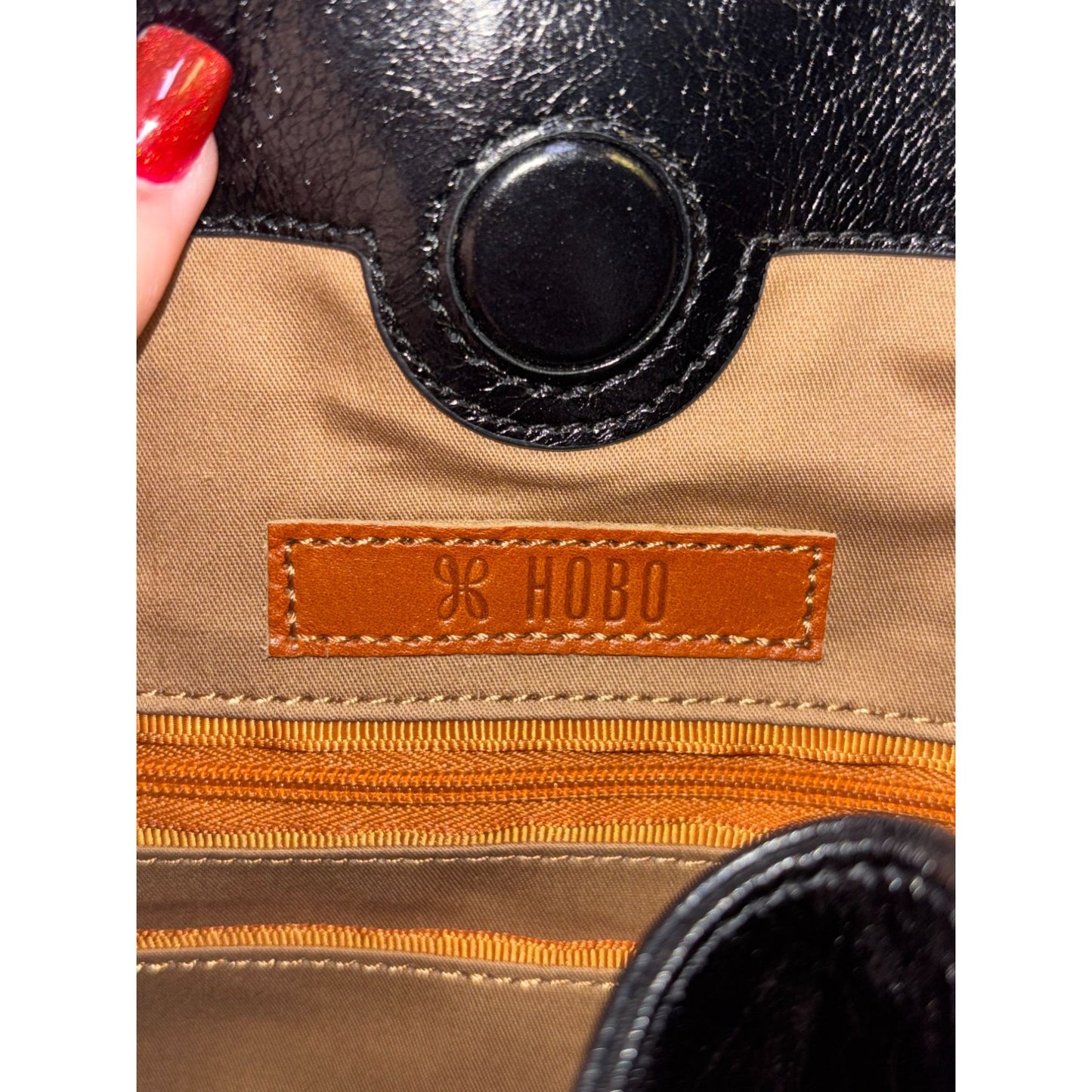 Black Leather Hobo Shoulder Bag