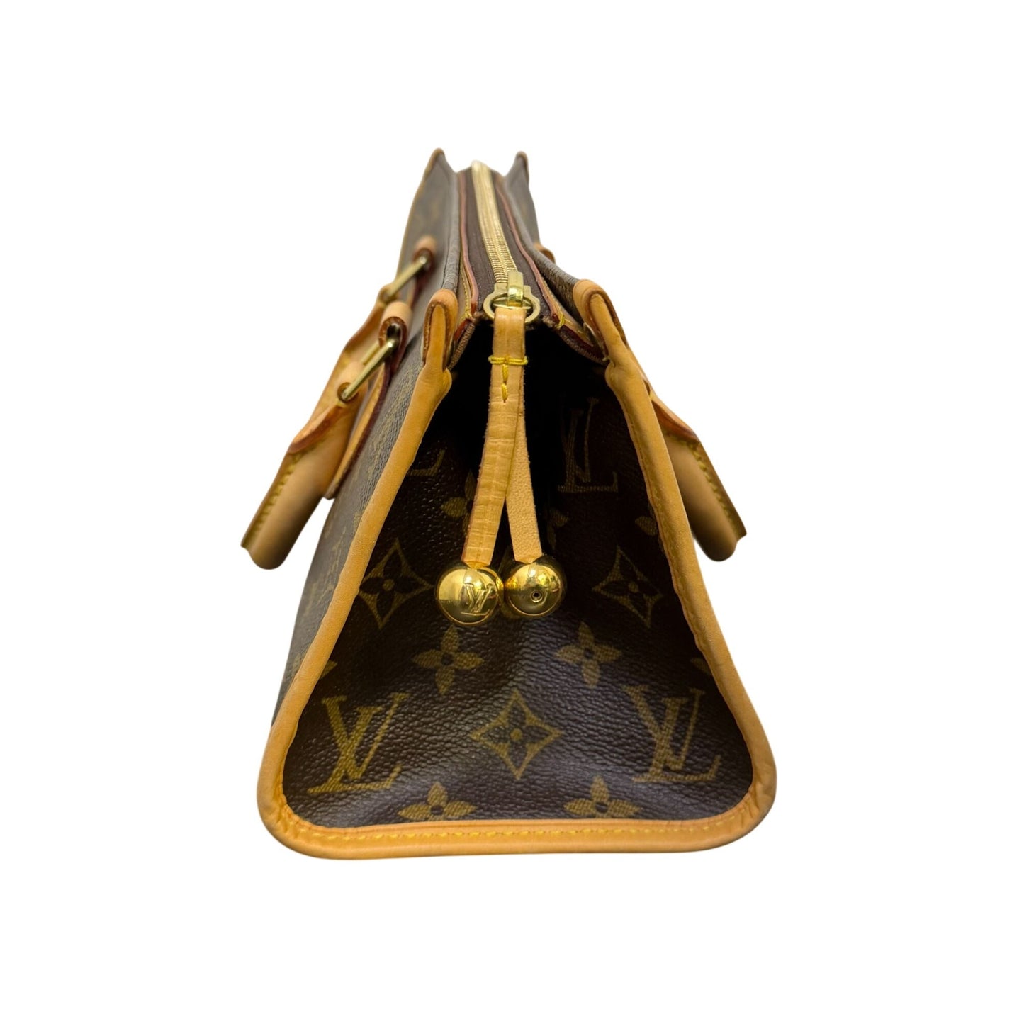 Louis Vuitton 2005 Popincourt Handbag Monogram Canvas Brown & Tan Gold-Tone Hardware