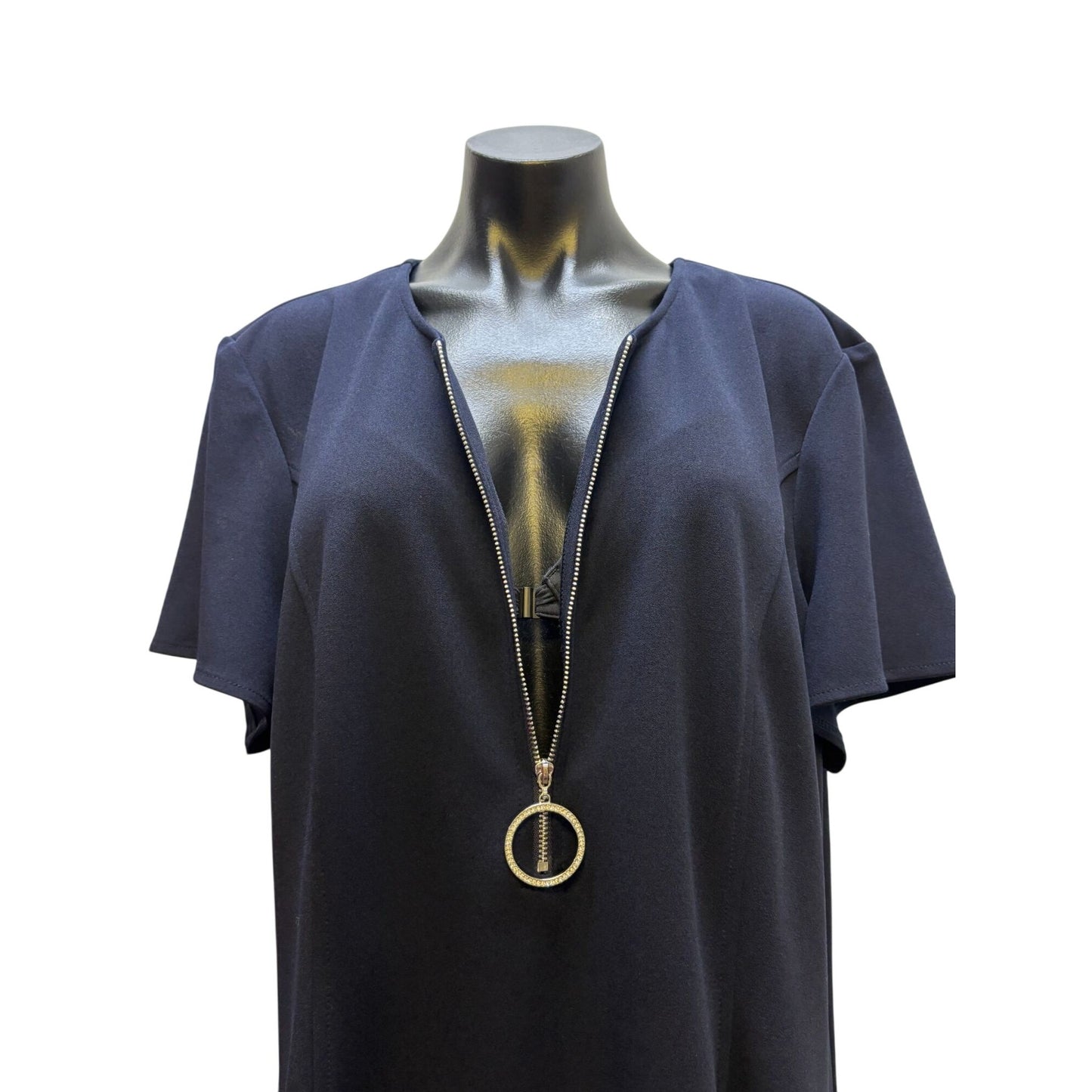 NWT Joseph Ribkoff Navy Short Sleeve A-Line Dress 3X/22