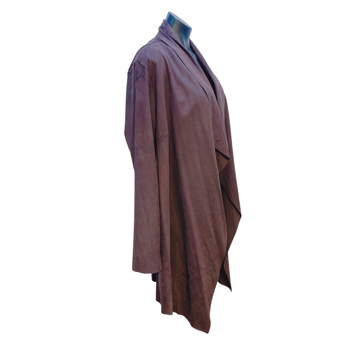 Soft Surroundings Brown Faux Suede Jacket With Laser Cut Design on Back - Size L