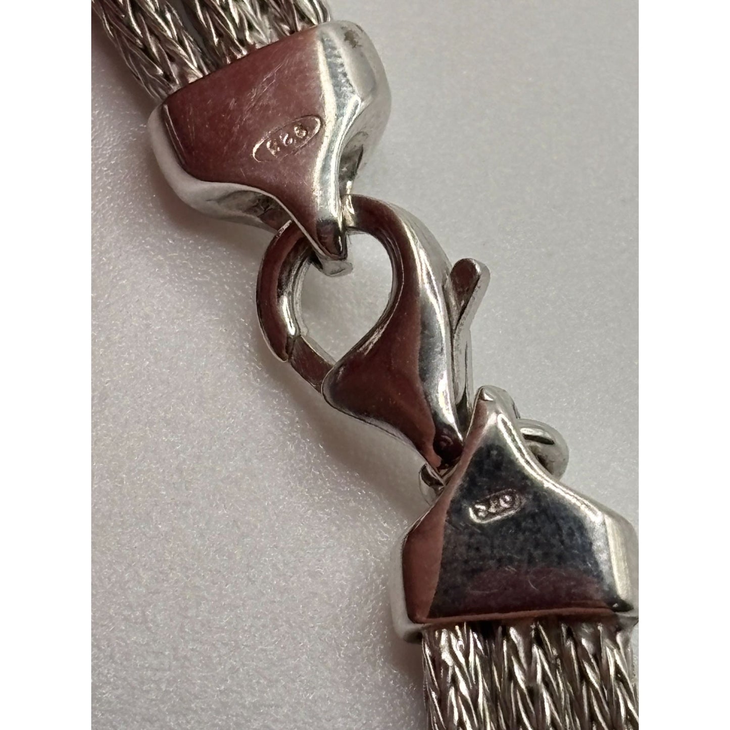 Elegant 925 Sterling Silver Woven Mesh Knot Necklace