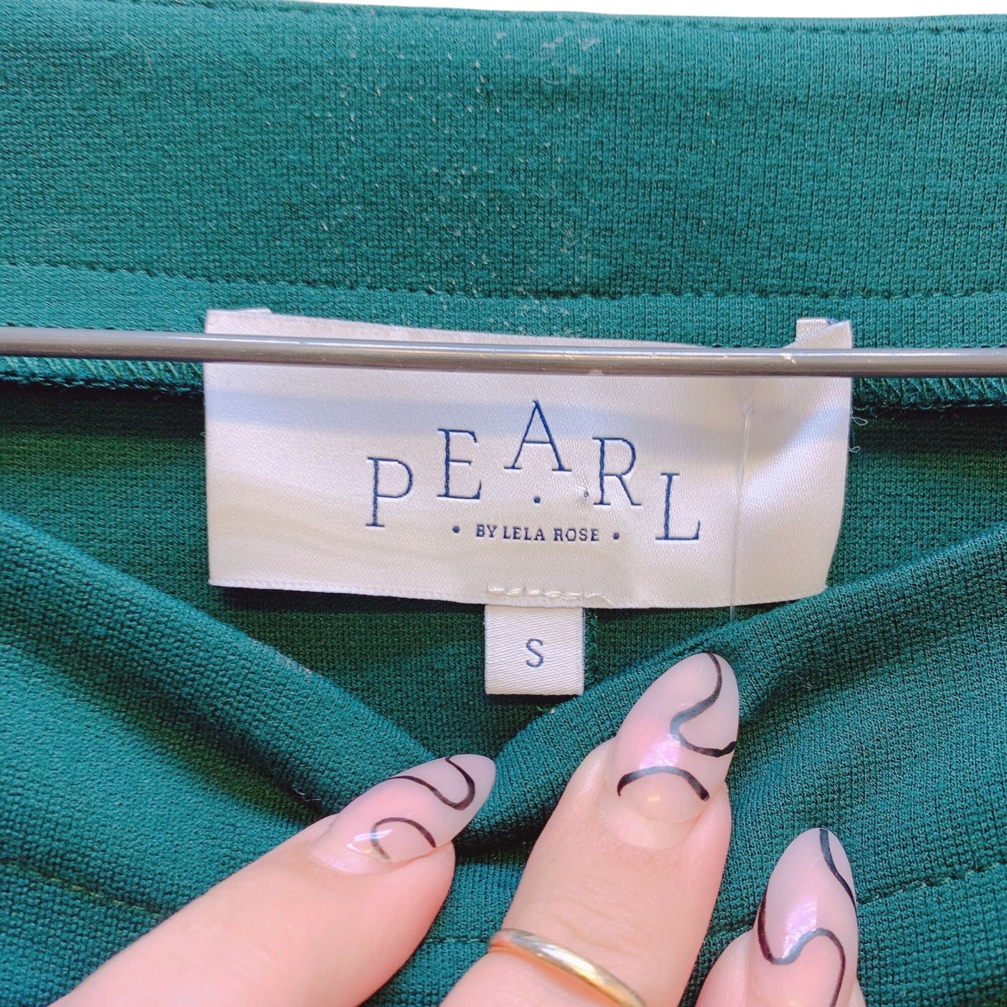 Pearl By Lela Rose Green Pearl-Button Womens Lounge Set Small