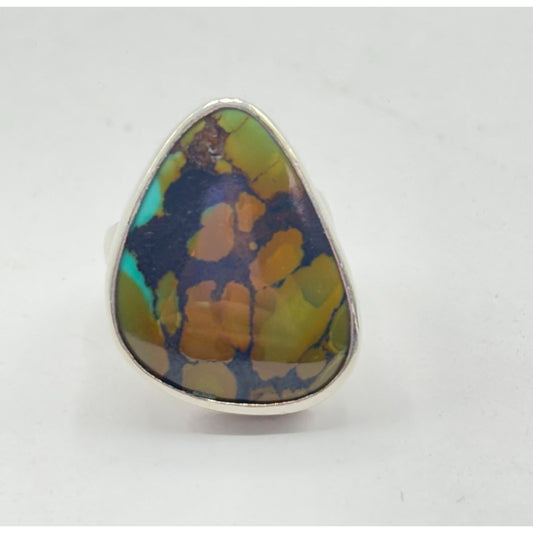 Sterling Silver .925 Tear Drop Turquoise Ring Size 7