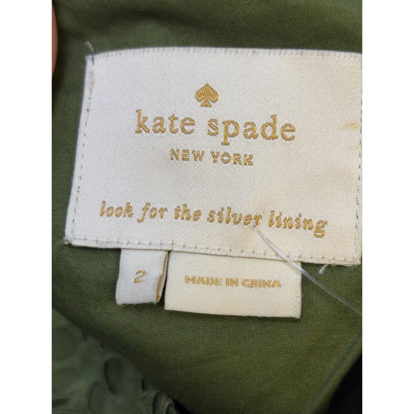Kate Spade Green Eyelet Lace Shift Dress Size 2