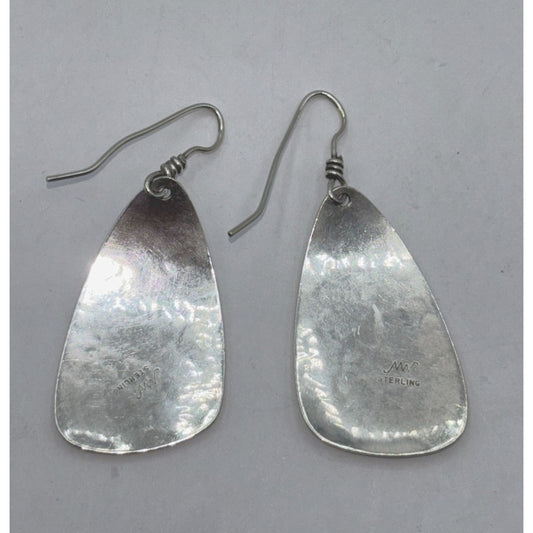 Sterling Silver Hammered Drop Earrings By MW