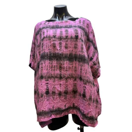 Bryn Walker Tie-Dye Linen Blouse Purple 1X