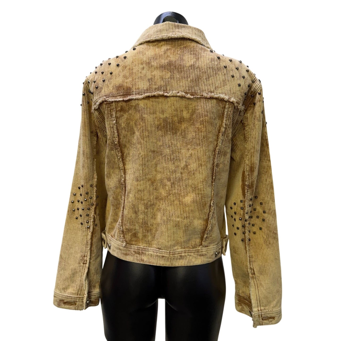 Pol Cream Corduroy Jacket With Studded Details Button Front M
