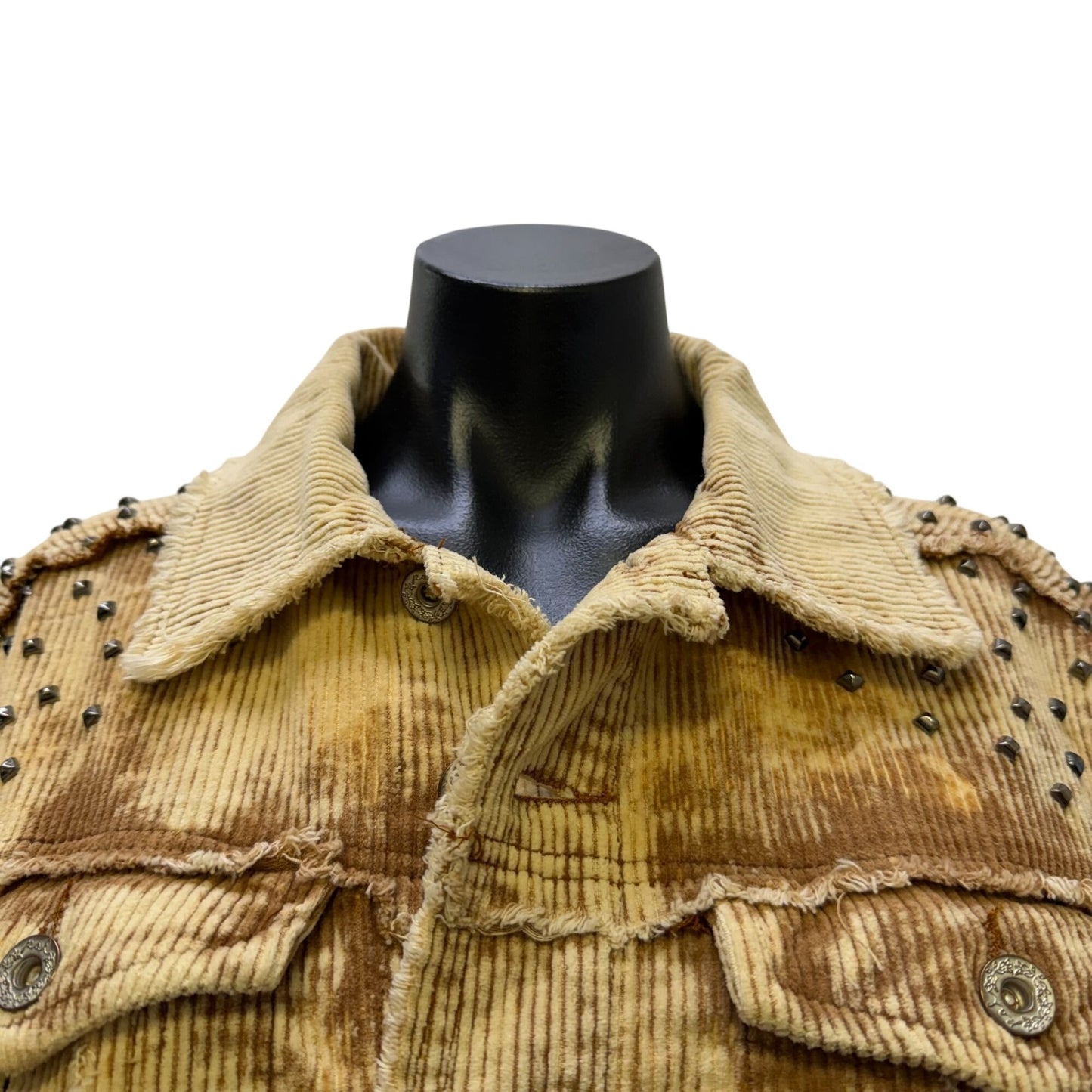 Pol Cream Corduroy Jacket With Studded Details Button Front M
