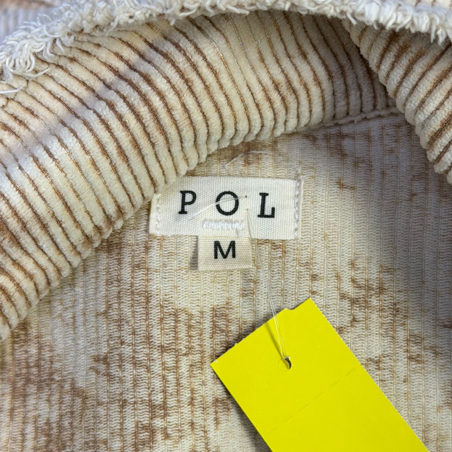 Pol Cream Corduroy Jacket With Studded Details Button Front M