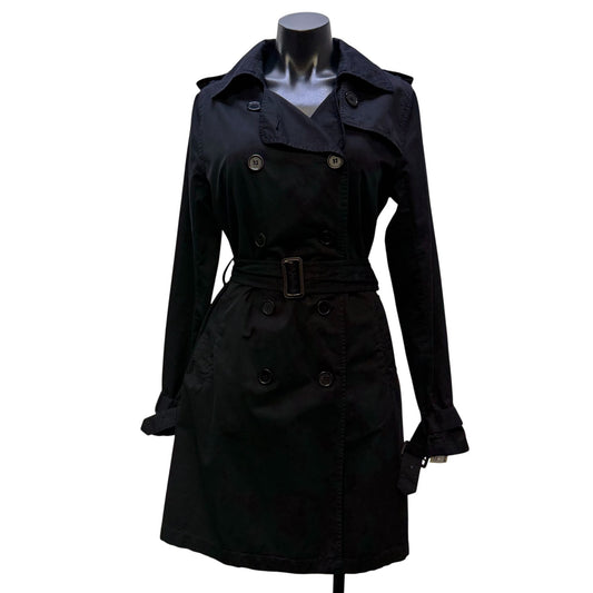 JWLA Black Double Breasted Trench Coat With Belted Waist  S