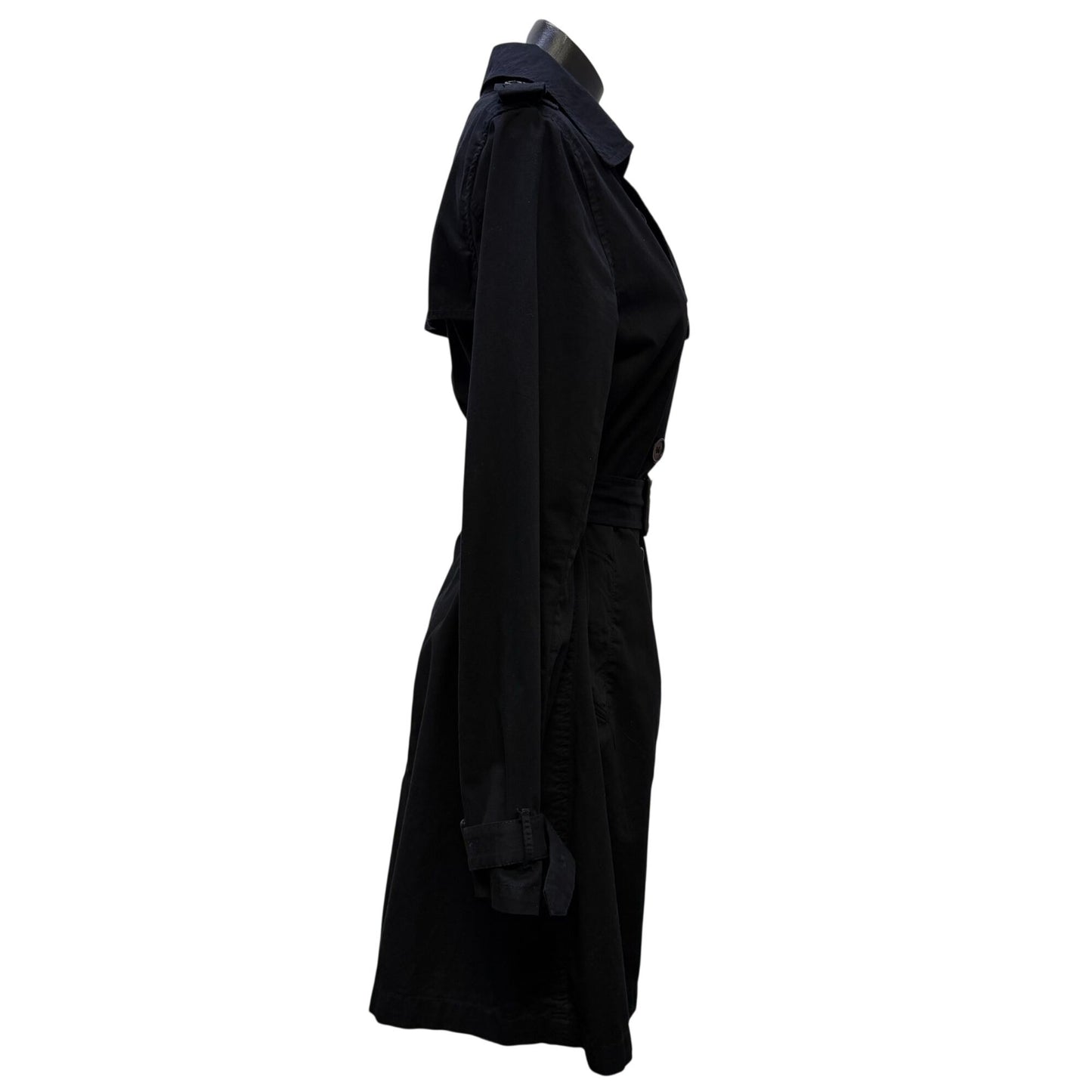 JWLA Black Double Breasted Trench Coat With Belted Waist  S