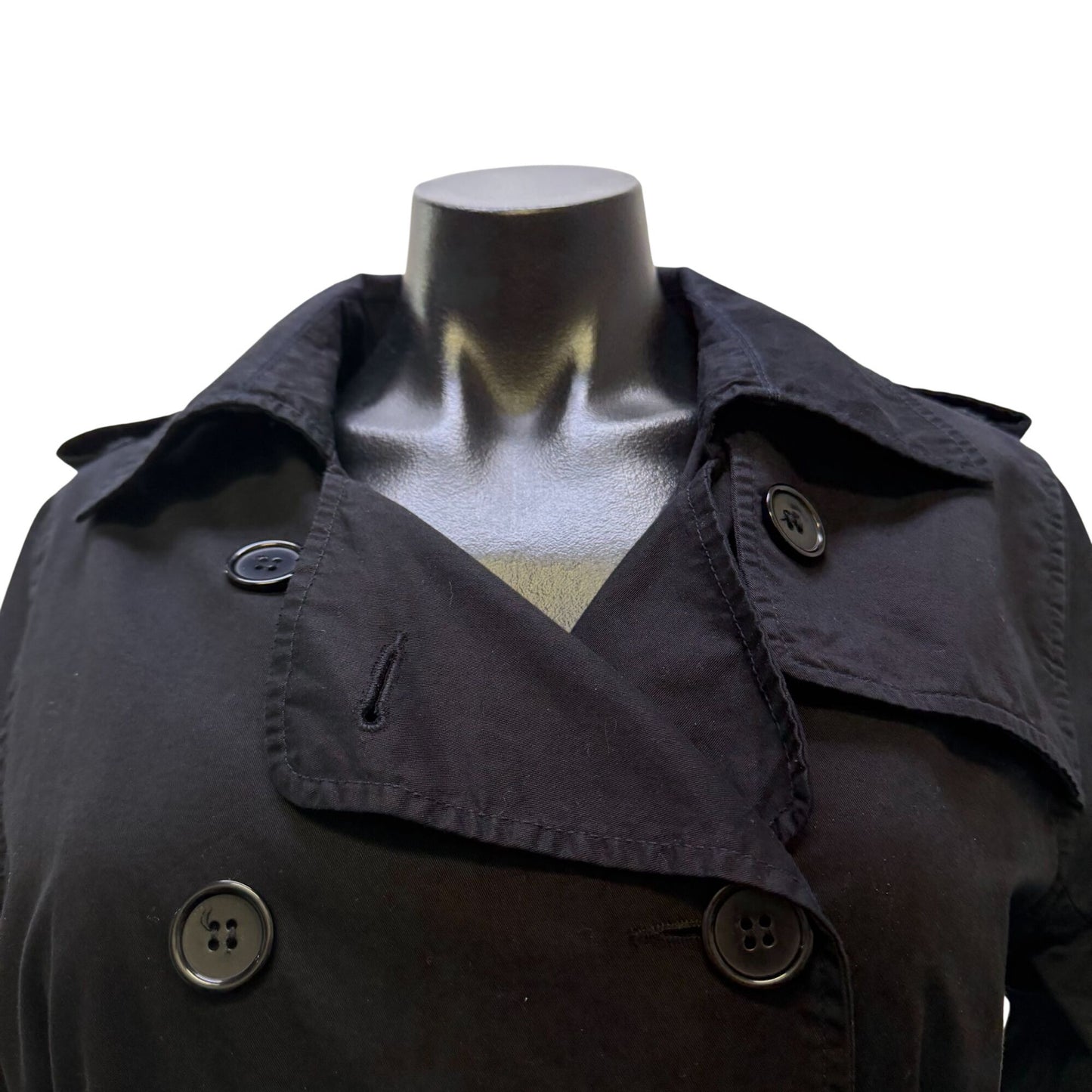 JWLA Black Double Breasted Trench Coat With Belted Waist  S