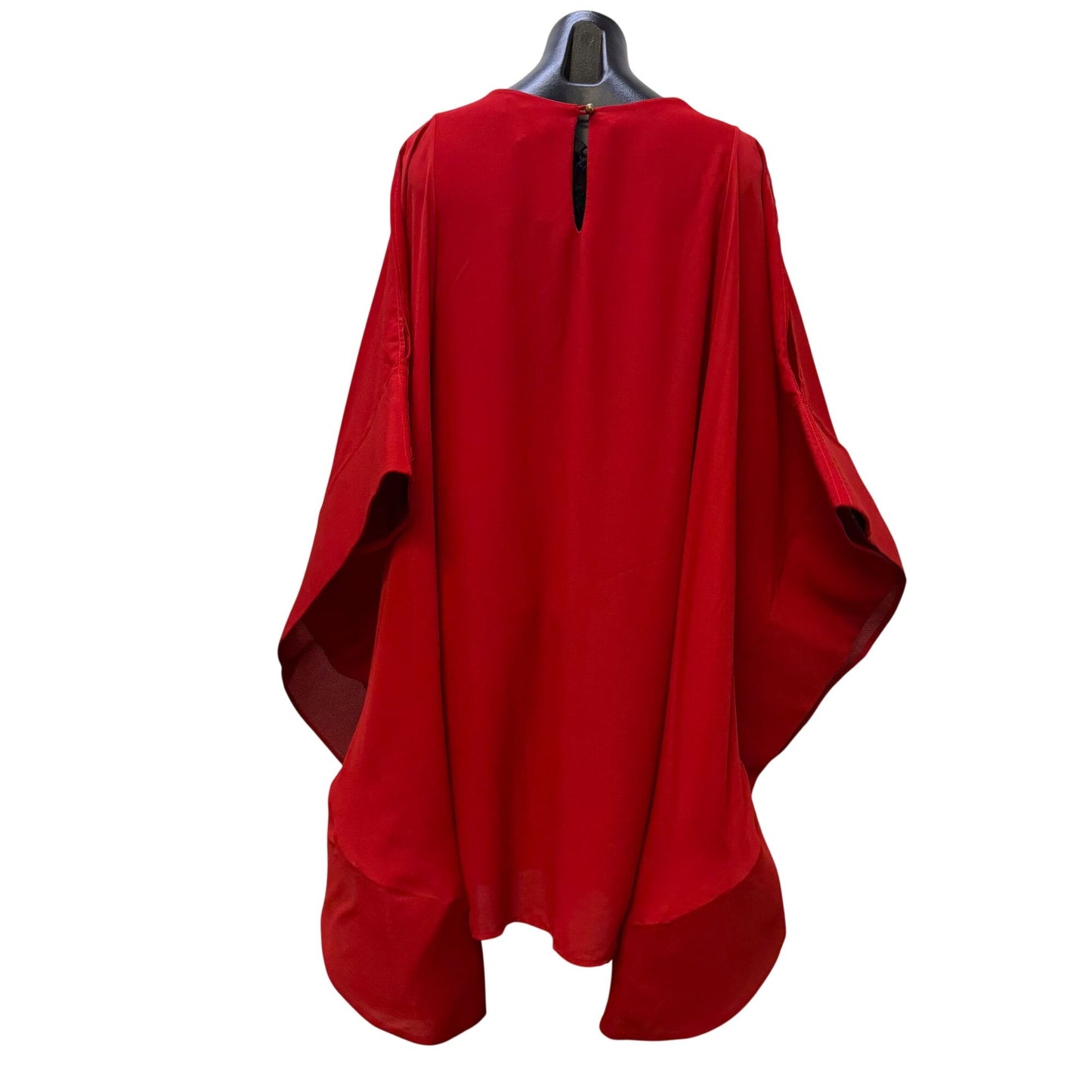 Monaco Batwing Red Dress With Flowing Sleeves M