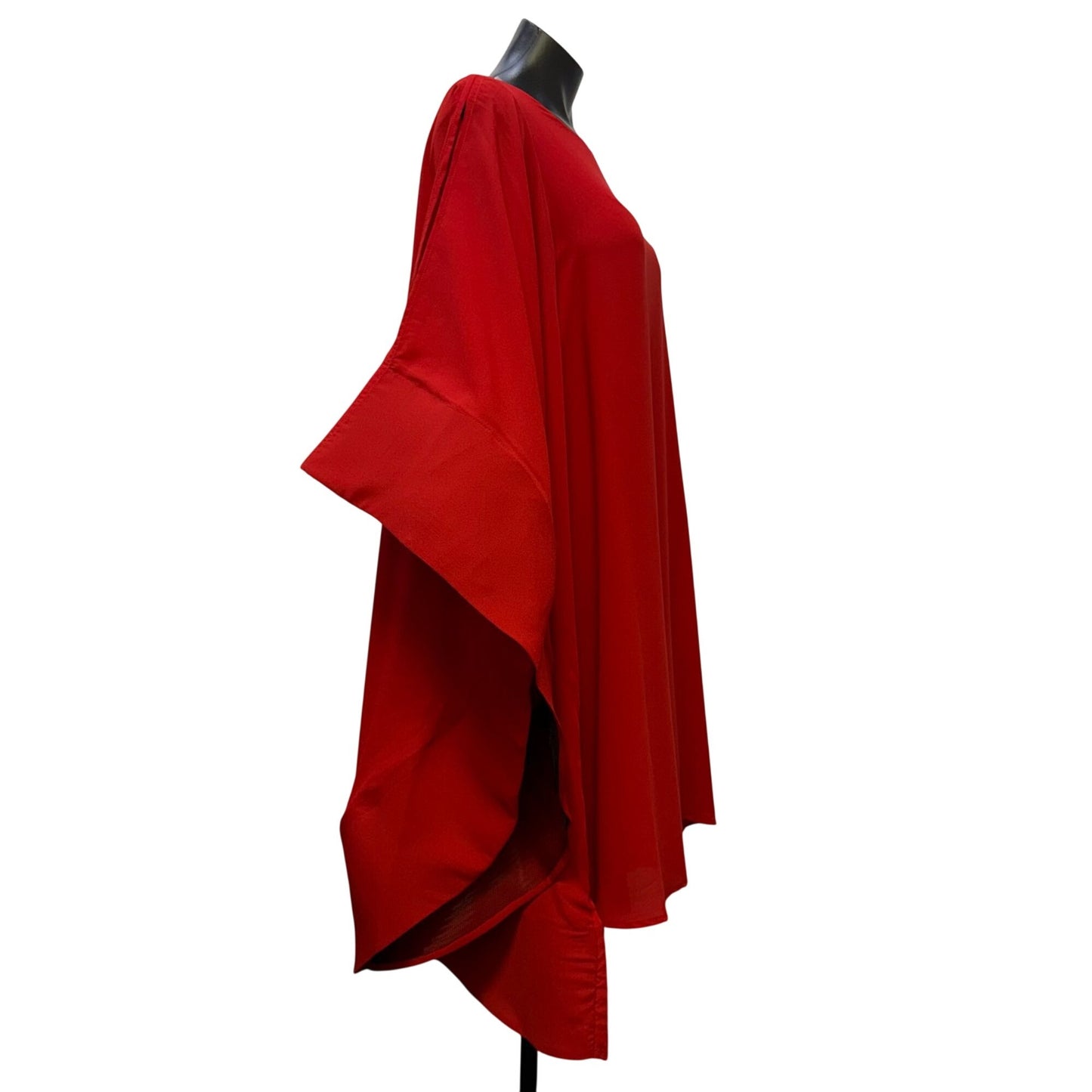 Monaco Batwing Red Dress With Flowing Sleeves M