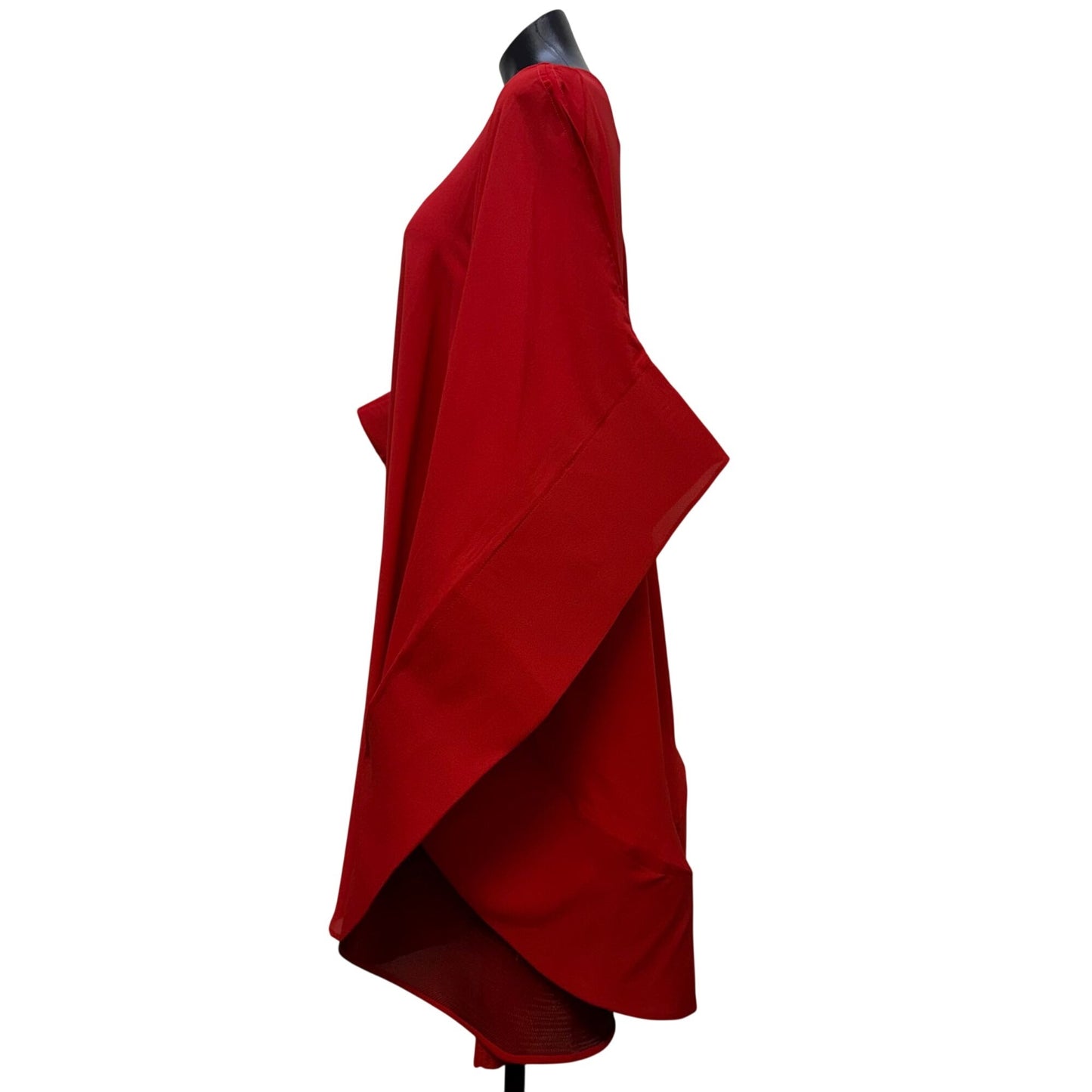 Monaco Batwing Red Dress With Flowing Sleeves M
