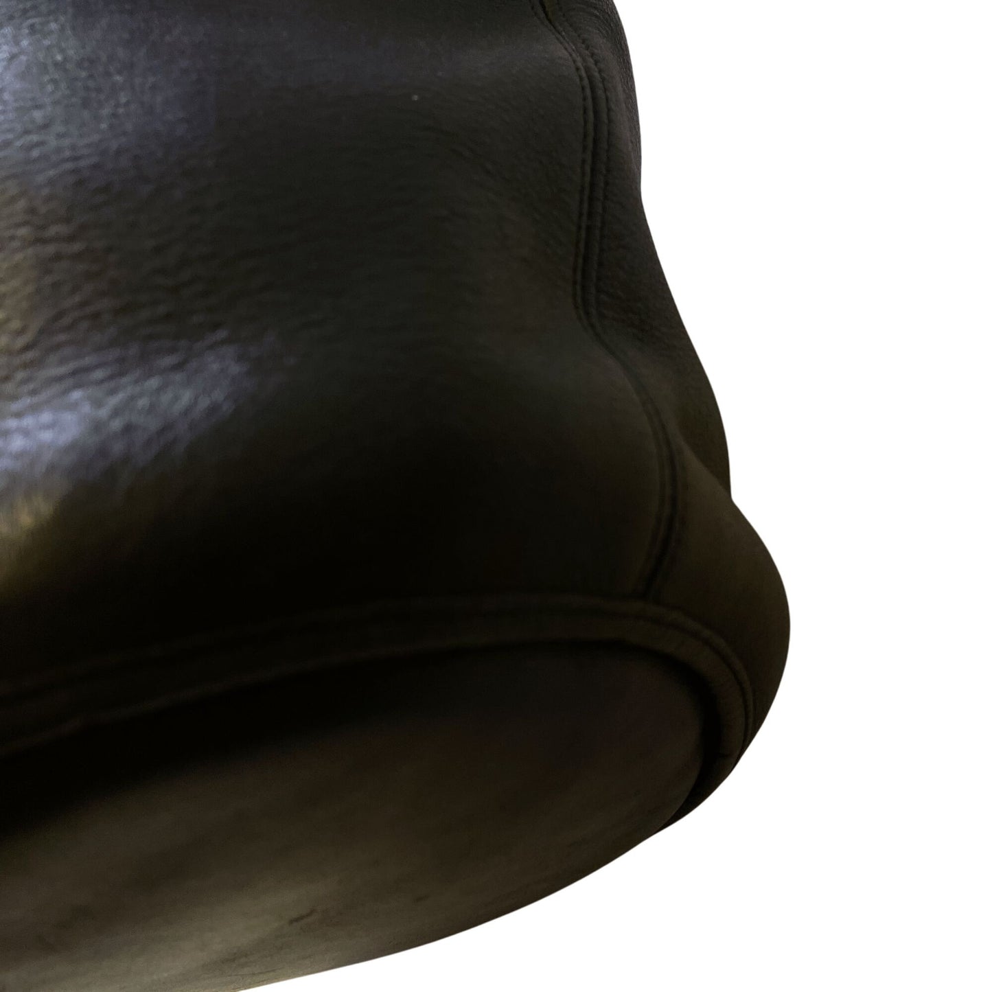 Vintage Coach Black Leather Hobo Bag With Adjustable Strap & Brass Hardware