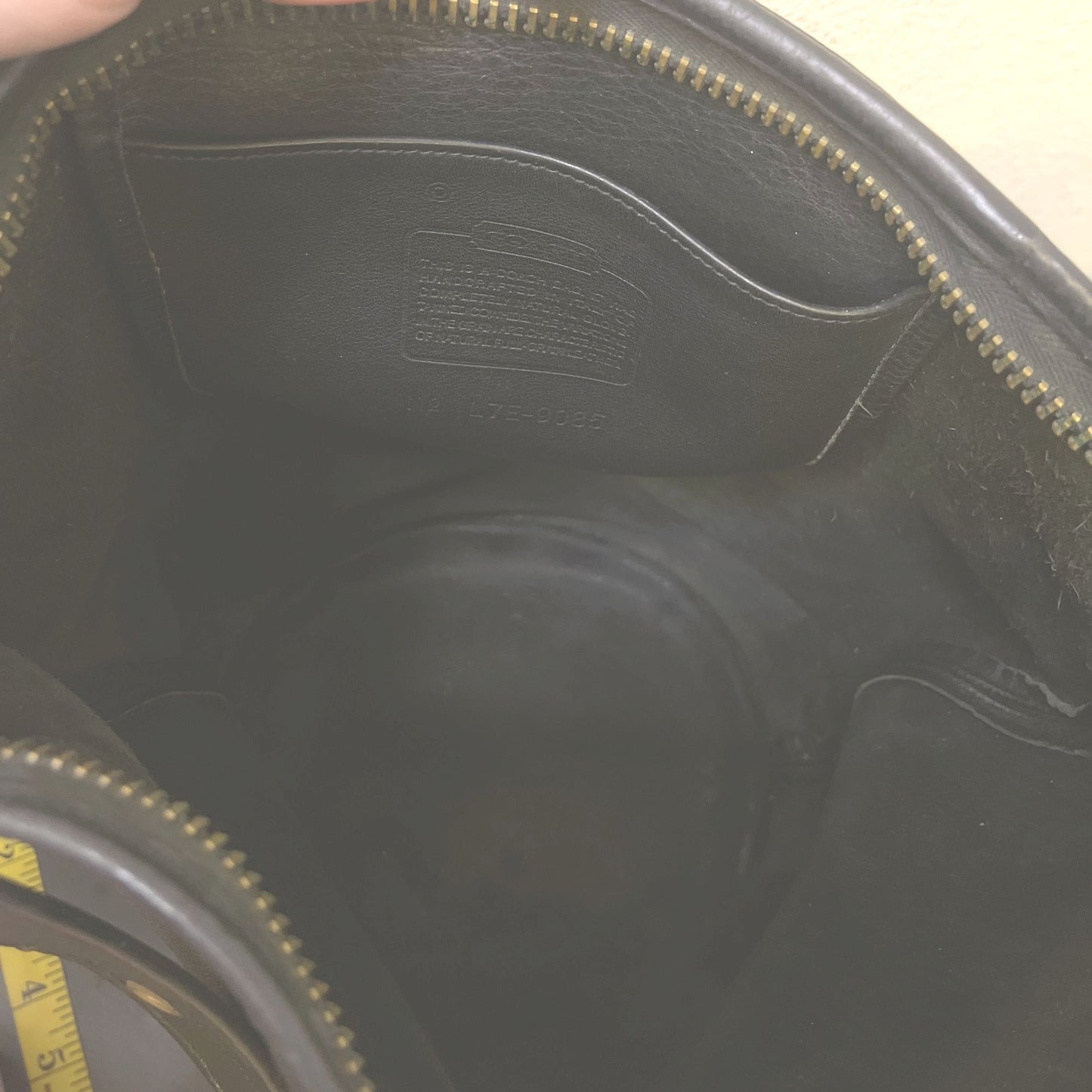 Vintage Coach Black Leather Hobo Bag With Adjustable Strap & Brass Hardware