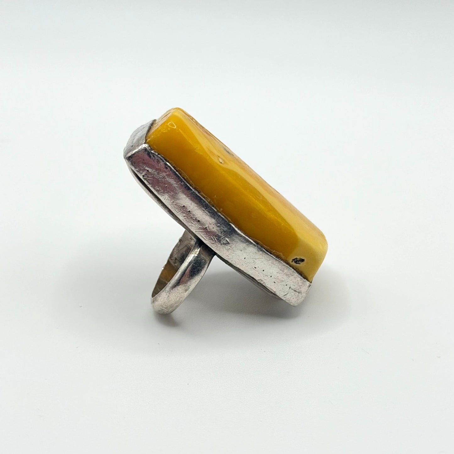 Vintage Poland Butterscotch Egg Yoke Amber Ring Size 4.5