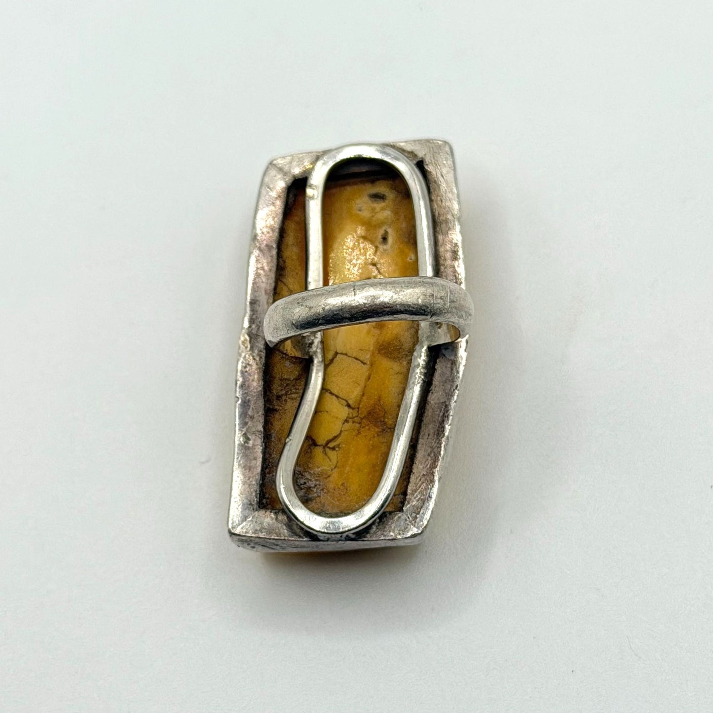 Vintage Poland Butterscotch Egg Yoke Amber Ring Size 4.5