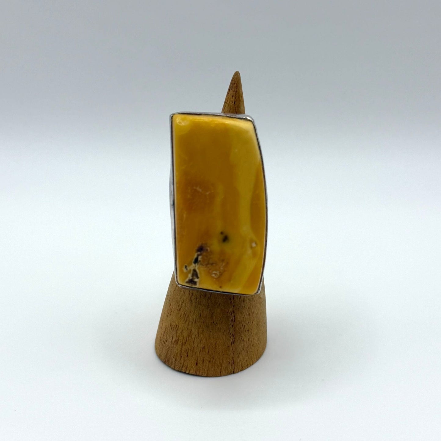 Vintage Poland Butterscotch Egg Yoke Amber Ring Size 4.5