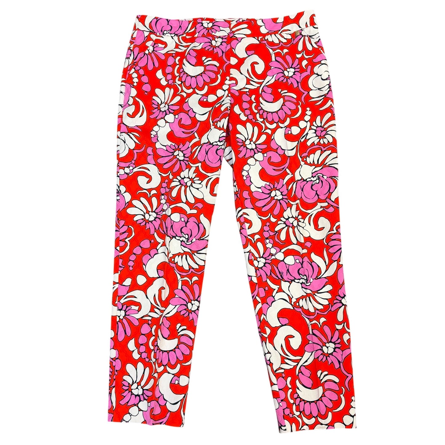 Trina Turk Floral Red & Pink Pants Size 12